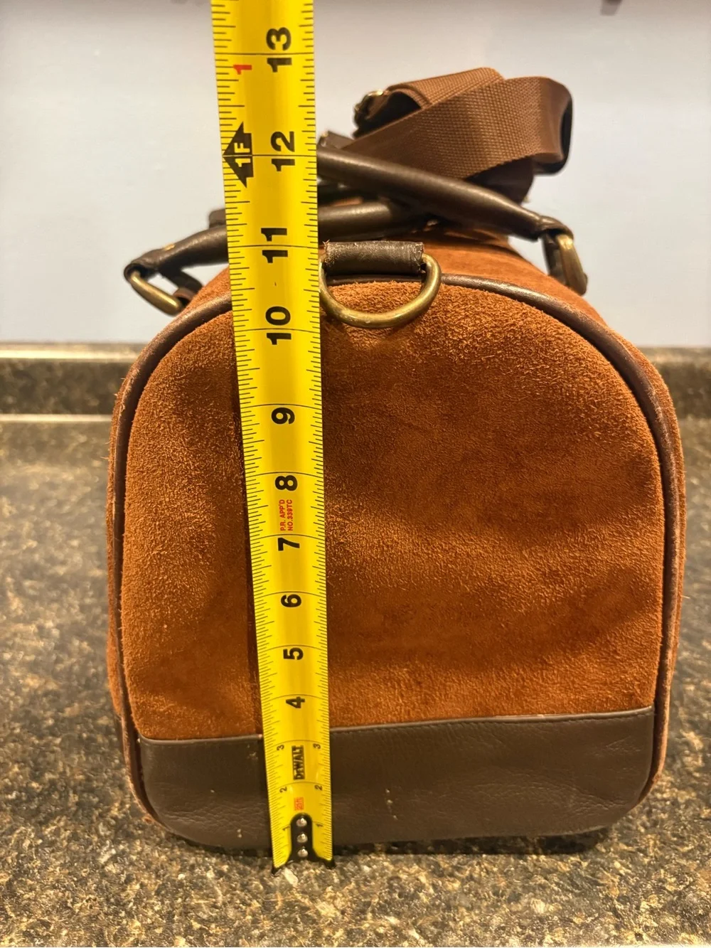 Marlboro Vintage Leather Suede Grit Weekender Duffel Bag Brown large Preowned